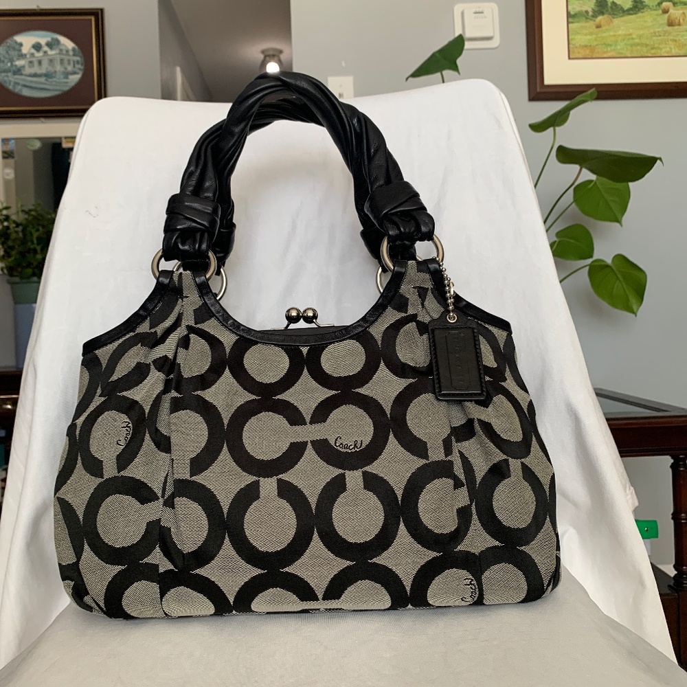 COACH Vintage Y2K Soho Signature Jacquard Shoulder Bag Black Monogram